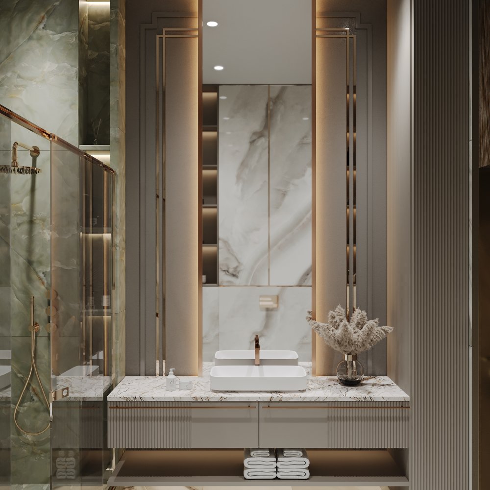 bathroom in the neoclassical style